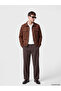 Ozmarka New Season Brown Regular Fit Shirt Collar Men's Suede Coat - 3