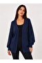 Women's Oversize Knitwear V-Neck Navy Blue Cardigan