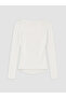Özmarka New Season White Crew Neck Gathered Blouse - 6
