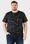 Men Crew Neck Short Sleeve Abstract Print T-Shirt, Black