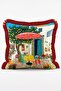 Set of 4 Fringed Cushion Covers with View of a Mediterranean Town and Lemon Tree - 6