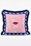 Retro Sun Eye, Lip and Cactus Figured 4-Piece Fringed Cushion Cover Set - 3