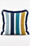 Sailboat Rope and Striped Patterned Sailor Themed 4-Piece Fringed Throw Pillow Cover Set - 4