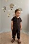 Unisex Children's Brown Striped Vest 2-Piece Set - 3