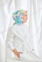 Twill Silk Scarf Abstract Blue - 2