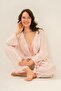 Women's Striped Pink Pajama Set with Bralette (Socks as a Gift) - 2