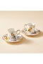 Bird 2-Person Porcelain Coffee Cup Set – Bird and Flower Patterned, Gold Detailed, 4 Pieces - 5
