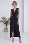 Women's Double Breasted Collar Gold Buckle Detailed Midi Length Evening Dress Brown, Black - 4