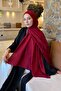 Cc Desen Aura Cotton Jacquard Shawl Claret Red - 2