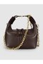Brown Genuine Leather Women's Shoulder and Crossbody Bag with Gold Chain Detail - 4