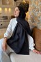 Line Gg Pattern Aura Cotton Jacquard Shawl Black - 3