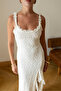 Dark Ecru Side Slit Detailed Lined Lace Dress - De261102 - 4