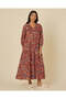 Women Burgundy Printed Nightgown - 4