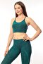 Women's Seamless Gathering Thin Strap Bra Top and Bottom Fitness Set - 4