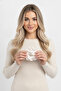Stylish and Cute Heart Patterned White Fabric Scrunchie Hair Tie Elastic - 4