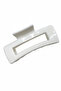 Modern Rectangular White Hair Claw Clip - Stylish and Convenient Hair Accessory
