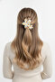 Orange Patterned White Flower Figured Two-Dimensional Hair Clip Set with Clasps - 2