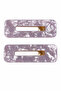 Marble Patterned Lilac Rectangular Hair Clip Set 2 Pieces - Stylish and Convenient