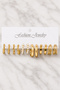 Women's Gold Multi-Earring Set – 6-Piece Stylish and Trendy Design