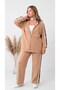 Women's Plus Size Long Sleeve Hooded Leopard Detailed Tracksuit Set 8284-26 - 2