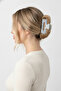Marble Pattern Light Gray Rectangular Double Hair Clip Set - Stylish and Modern Hair Accessory - 3