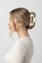 Large Size Cream Color Stylish and Modern Hair Clip with Latch Hair Accessory - 3