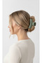 Khaki Green Matte Large Size Hair Clip Claw Clip Women's Accessory - 3