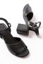 Zri̇n-13 Premium Black Daily Thick Heeled Women's Sandals 7 cm - 6