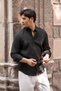 Regular Fit Buttoned Collar 100% Linen Raw Linen Summer Shirt - 4