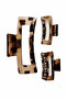 Set of 2 Brown Spotted Rectangular Hair Clips Claw Clips Modern Design