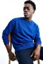 Men's Regular Long Sleeve Blue Basic Sweatshirt - 2