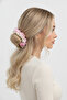 Pink and White Checkered Children's Hair Tie with Cute Rabbit Figure - 3