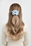 Cherry Patterned Light Blue Satin Buckle Elastic - Stylish and Convenient Hair Accessory - 2