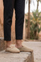 Men's Amaya Handmade Beige Faux Leather Powder Espadrille Loafer Slippers - 4