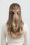 Stylish Light Pink Ribbon and Bead Detailed Flexible Hair Tie - 2