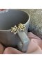 Star Figured Steel Color Stone Earrings - 2