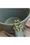 Snake Figured Steel Colored Jewelled Earrings - 2