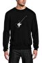 White And Black Electric Guitar Printed Black Men's Knitted Sweatshirt Long Sleeve