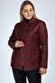 Women's Burgundy Quilted Coat - 4
