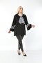 Black Chiffon Zebra Detailed Flounce Sleeve Blouse - 7