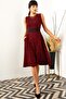 Women's Red Pocketed Loose Dress - 3