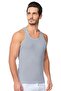 Men's Gray 6 Pieces 100% Cotton Ribbed Athlete Undershirt Seher003