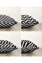 Black and White Geometric 4-Piece Double Sided Raschel Knitted Pillow Throw Pillow Cover Set - 2