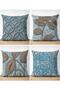 Set of 4 Special Design Digital Printed Suede Pillow and Cushion Covers