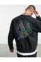 Unisex Mohican Oversize Sweatshirt Black