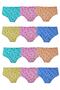 12 Pack Girl's Cotton Printed Slip Panties