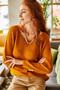 Women's Mustard Thessaloniki Loose Knitwear Sweater KZK-19000051 - 4