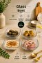 4 Pieces Aster Multi-Purpose Glass Bowl Snack Bowl Breakfast Set Square Serving Bowl 12.5 cm
