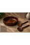 Acacia Wood Slotted Salad Bowl, Fruit Bowl and Presentation Set (Including Serving Fork and Spoon) - 2