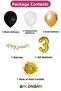 -3- Age Gold Happy Birthday Banner Themed Balloon Bundle 15 Pieces - 2